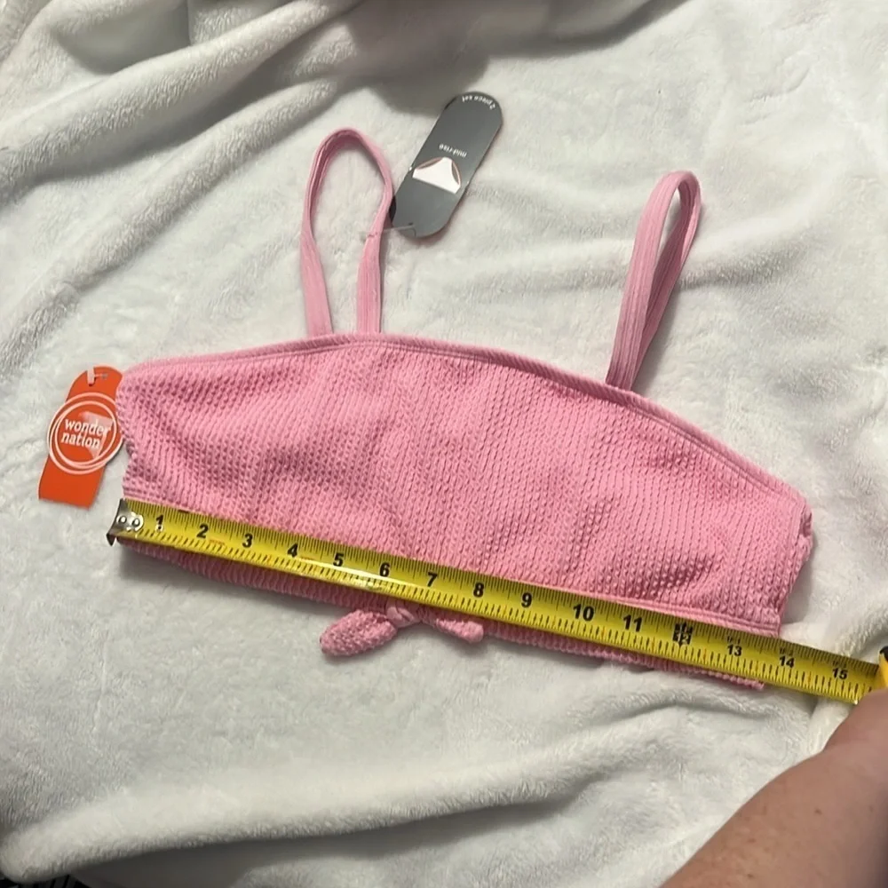 New Wonder Nation Girls Tie Front Bikini Swimsuit with UPF 50 Size XL 14-16 NWT